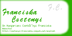 franciska csetenyi business card